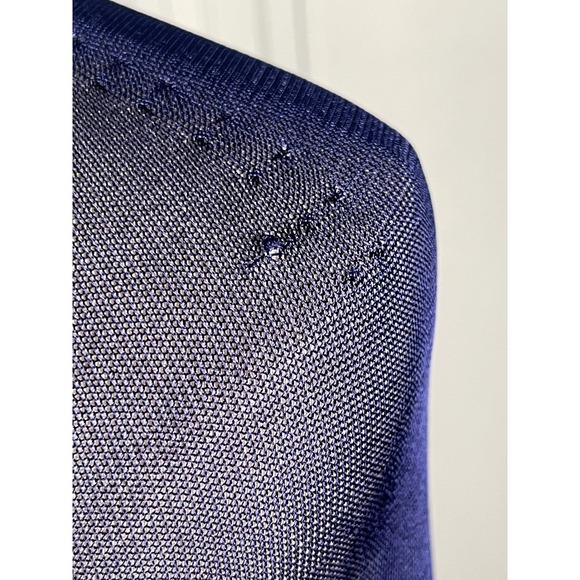 White House Black‎ Market Blue Onyx Sheer Sleeve Jacquard Midi Dress XS - Picture 14 of 16